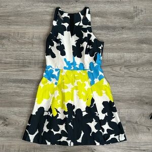 Milly Floral  Fit & Flare W/  Racer Back Dress Sz 8